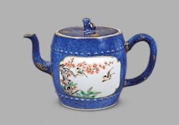 Chinese Powder Blue Porcelain Teapot