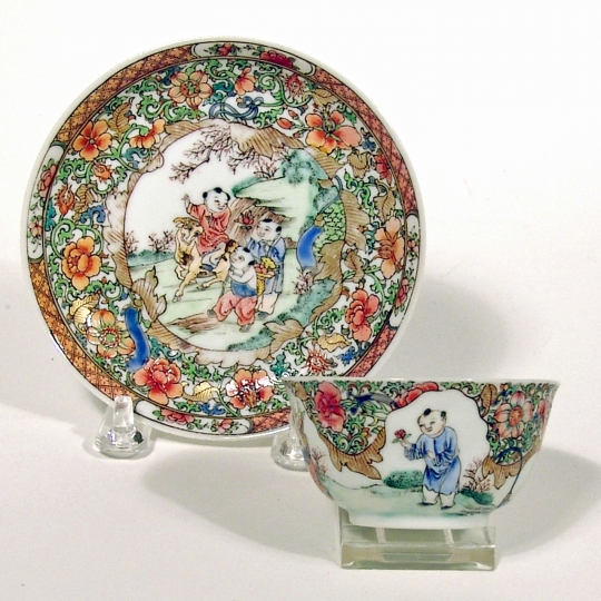 Chinese Semi-Eggshell Porcelain Cup and Saucer