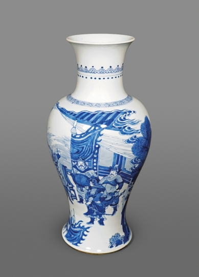 Fine Chinese Blue and White Porcelain Baluster Vase
